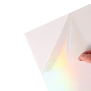 Filme de sobreposição holográfica para embalagens industriais, folha de vinil laminado autoadesivo holográfico a frio A4 20 folhas