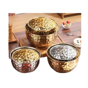 Juego de Tazones para Mezclar con Acabado Martillado, Juego de Tazones para Mezclar de Acero Inoxidable, Perfectos para Mezclar y Servir Alimentos - Product Image 2