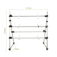 CNBear K-709 Fully Adjustable Height Anodized Aluminum & Plastics 3-Tier DJ Keyboard Stand From Taiwan
