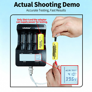 Chargeur intelligent LCD LiitoKala Lii-500 Pro amélioré avec adaptateur, 4 modes de fonctionnement, testeur de capacité de batterie et <span class=keywords><strong>ACIR</strong></span> - Product Image 4