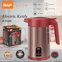 Bouilloire électrique RAF R.7329 1500W 2.0L, ébullition rapide, maintien au chaud 65°C, base rotative à 360°, intérieur sans BPA, pour la cuisine domestique et les usages quotidiens