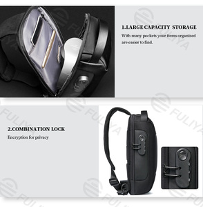 FULIYA, impermeable, personalizado, antirrobo, bandolera, bandolera de moda para hombre, bolso de pecho para motocicleta con cargador de teléfono - Product Image 6