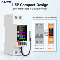Protecteur de surtension/sous-tension intelligent réglable avec affichage numérique, compatible Tuya APP WiFi, rail DIN, 63A monophasé, en cuivre et PC, 220V