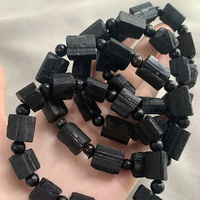 Bracelet en pierre brute de tourmaline noire naturelle, best-seller, thème Feng Shui, souvenir pour cadeau de bijoux sur le thème de l'amour