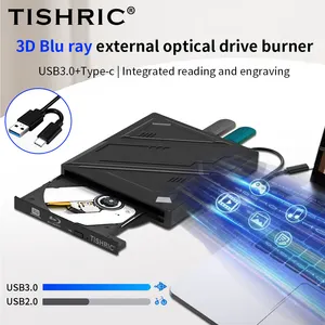 TISHRIC USB 3.0 tip-c çok fonksiyonlu Blu ray DVD harici USB CD yazar sürücü brülör herhangi bir vesileyle dizüstü PC için uygun