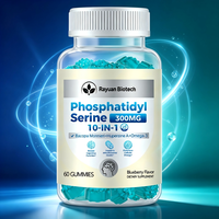 Fabricant en gros de gommes de phosphatidylsérine à marque privée, flacon de 60 unités, pour la santé cérébrale