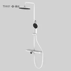 YUSON YS34091-MW Digital Fashion White 304 Thermostatic Shower System Wall Mounted With Temperature Display For Bathroom