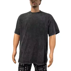 Kaus ukuran besar dicuci xxxxl katun Mode pria 2024 kaus vintage ukuran besar gaya punk hip hop robek