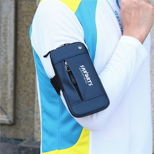 Outdoor Sports Armband Nylon Gray Breathable Unisex Phone Bag For Running - Product Image 2