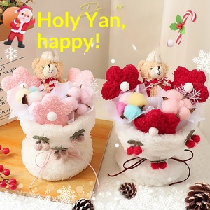 Oso de Peluche con Ramo de Flores de Dibujos Animados, Regalo Creativo para el Día de San Valentín, Regalo de Cumpleaños, Regalo con Flores Artificiales - Product Image 6