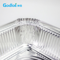 Barquette en aluminium argenté de 14 oz, 145x120 mm, jetable, rectangulaire, pour la pâtisserie européenne, les gâteaux aux fruits, la restauration professionnelle