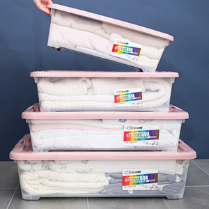 핫세일 PP 다용도 슬림형 침대밑 수납함 안전 잠금 뚜껑 바퀴 포함 가정 사무실 정리함 - Product Image 6
