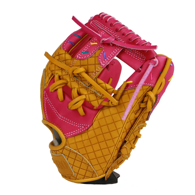 Guantes de béisbol profesionales personalizados para zurdos, guante de béisbol de entrenamiento de cuero de 11,5 pulgadas