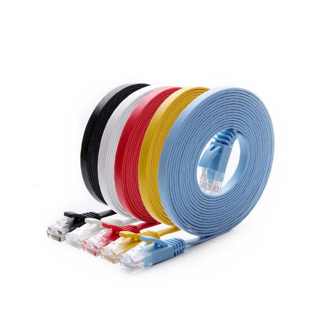 Customizable Cat6/Cat6a/Cat5/Cat5e RJ45 Flat UTP Network Patch Cable FTP UTP Flat Cable with Shield for LAN Ethernet