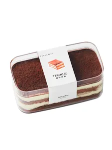 Tiramisu Box Mousse Bean Milk Fruit Wood Bran Cake Western Dessert Net Red Dessert Transparent Thousand Layer Box