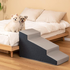 <b>Pet</b> Stairs For Dogs Grey 40x70x38 Cm Durable Cloth Steps For Bed <b>Sofa</b> Access - Product Image 1