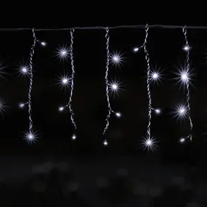 Guirnalda de luces solares de carbón, 3 m + 5 m * 0,4 m, color blanco mate, ideal para decoración exterior y eventos. - Product Image 2