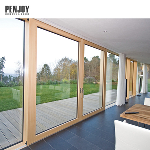 Penjoy nhôm ốp gỗ hiên nâng cửa trượt năng lượng thấp cho khu vườn nội thất siêu thị kho - Product Image 1