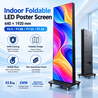 Écran d'affichage numérique LED intérieur pliable et portable P1.25 P1.53 P1.86 P2.5 pour la publicité commerciale