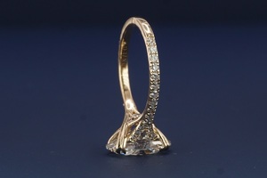 Bague moderne en or 14 carats avec diamant créé en laboratoire pour femme, élégante bague de fiançailles en diamant synthétique, bijoux fins, cadeau de mariage - Product Image 6