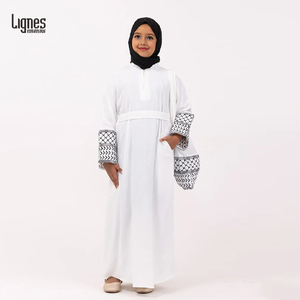 Dernière collection Eid : Ensemble 2 pièces <span class=keywords><strong>Abaya</strong></span> décontractée pour <span class=keywords><strong>fille</strong></span>, robe musulmane avec cape, pour l'automne et le printemps, vêtements islamiques Nida - Product Image 5