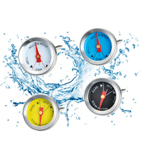 SW 4 pièces Mini thermomètre de cuisine en acier inoxydable, thermomètre alimentaire portable pour la cuisson à domicile (dinde, porc, bœuf, poulet)