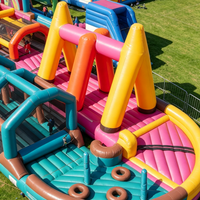 Parcours d'obstacles gonflable géant personnalisé pour parc d'attractions