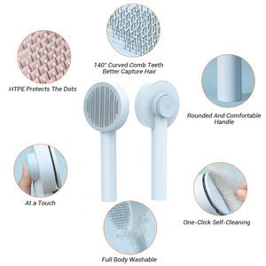 ลวดสำหรับกำจัดขนสุนัขพลาสติกหวีสำหรับนวดสำหรับแมวและคุณสมบัติลอยตัวทำความสะอาดด้วยตัวเอง - Product Image 2