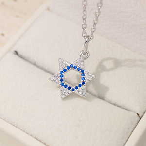 Tốt 925 Bạc hợp thời trang judaica đồ trang sức nhỏ mặt dây chuyền sao của <span class=keywords><strong>David</strong></span> Charms đối với trang sức làm dangle Bông tai - Product Image 2