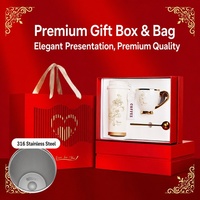Coffret Cadeau Café Mug Isotherme en Céramique Tasse Cuillère Boîte Cadeau Promotionnel d'Entreprise Lys des Valles