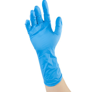 Guantes de nitrilo Blue Guard de 12 pulgadas, extra largos, azules, gruesos, duraderos, resistentes a ácidos y álcalis, guantes de trabajo de protección para mecánica. - Product Image 3