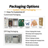 BX Origin Tatuaje de cuerpo temporal para mujer Grande largo GQB01 a 100 Tjatse Gang Skull Dragon Phoenix Cuernos satánicos Devil White Paper
