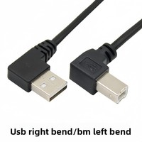 Cable de Impresora USB-A 2.0 Macho a USB-B Macho en Ángulo de 90 Grados (Izquierda/Derecha/Arriba/Abajo)