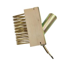 Brosse à blocs en bois écologique de haute qualité avec ensemble de tête de brosse métallique de grattoir de désherbage à extrémité en laiton
