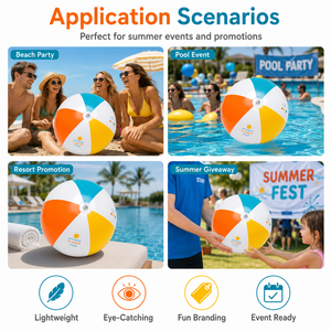 Pelota de Playa Inflable de PVC Colorida con Impresión de Logotipo Personalizado, Juguete para Fiestas, Colección para Actividades Infantiles, Festivales y Eventos de Verano - Product Image 5