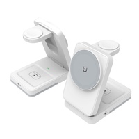 Support de chargeur sans fil magnétique pliable 3-en-1 portable 15W à charge rapide, prix usine, vente chaude