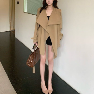 Nuovo Trench Coat Kaki da <span class=keywords><strong>Donna</strong></span> 2026 per <span class=keywords><strong>Primavera</strong></span> e Autunno, Elegante con Ampio Risvolto, Cintura in Vita, <span class=keywords><strong>Soprabito</strong></span> Casual - Product Image 4