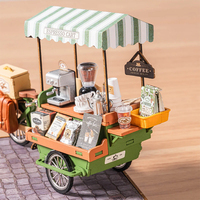 Kit artisanal Robotime Rolife, jouets à assembler DG182, chariot à café aromatique, maison miniature en bois 3D à faire soi-même