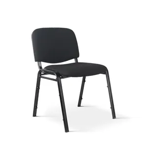 Wenchen V603 BIFMA Chaise de conférence empilable Chaises de zone d'attente simples de qualité Chaises de réception de bureau noires