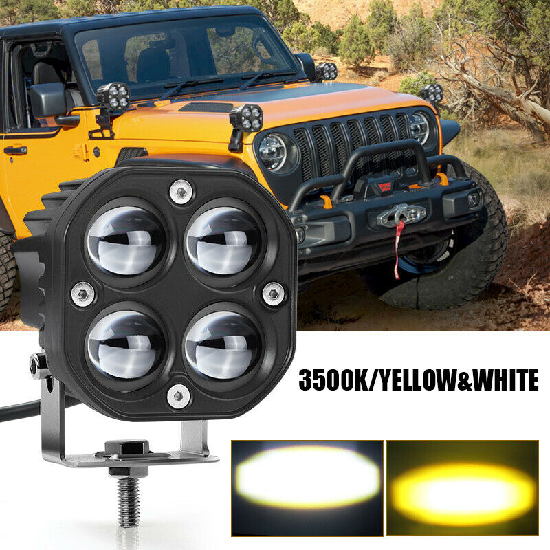 4Pcs 3.5 Amber White Round LED Work Lights Spot Flood 4Pcs 3.5 Amber White Round LED Work Lights Spot Flood