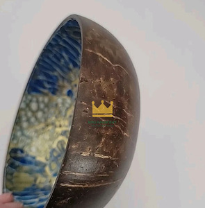 ชามข้าวเปลือกมะพร้าวฝังมุกทำมือหรูหราเป็นมิตรกับสิ่งแวดล้อมถ้วยเสิร์ฟโมเสกธรรมชาติสำหรับตกแต่งบ้าน - Product Image 3