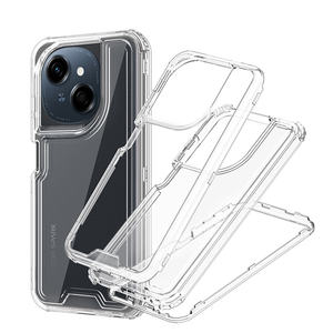 Coque transparente TPU + PC 3 couches Combo Phone Case pour Vivo Y19S/Y29/Y04/Y29S/V50 <span class=keywords><strong>Lite</strong></span>/Realme C75 Antichoc Clear Skin Friendly - Product Image 5
