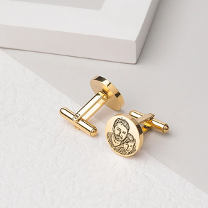 Khuy măng sét và cà vạt nhà sản xuất tùy chỉnh khắc logo tùy chỉnh Khuy măng sét nam sang trọng Khuy măng sét Quà Tặng Ngày của Cha - Product Image 5