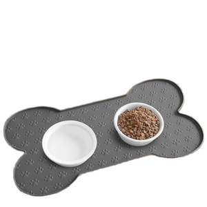 Köpek ve evcil hayvan besleme paspası ve su kaseleri için küçük hayvanlar için su geçirmez kaymaz silikon kedi maması kemik şeklinde tasarım - Product Image 5