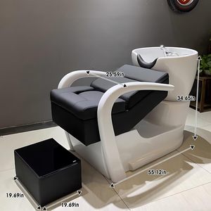 Chaise de shampooing de massage moderne Chaise de lavage de lit Chaise de shampooing inclinable avec repose-pieds Chaise de shampooing et bassin - Product Image 6