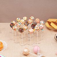 Support à gâteau en acrylique transparent moderne, pliable, en forme de fleur, écologique, 1 pièce/paquet