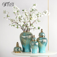 J294YG Vases modernes jaunes anciens pour centres de table de mariage Porcelaine rose et marron Gingembre Pot Grand