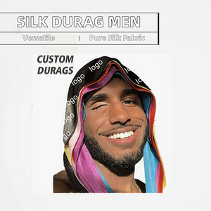 Wholesale 100% Real Silk Durags for Men - Customizable <b>Bandana</b> with Custom Logo, Premium Silky Durag Hair Accessories - Product Image 2