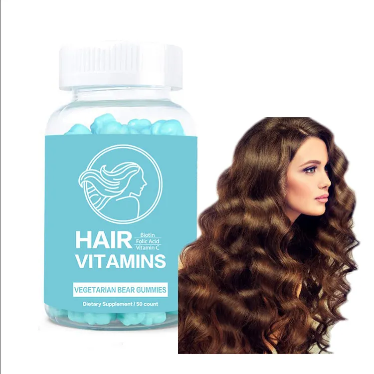Vitaminas do cabelo com biotin, bom para a pele e unhas mais rápida crescimento do cabelo, tipo de ursos, gomas