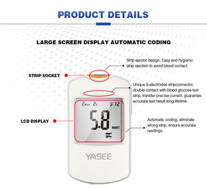 Moniteur de glycémie Yasee pour usage domestique, capteur de glucose, glucomètre, prix de gros, matière plastique, glucomètre - Product Image 3